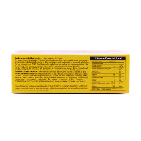 TABLETA EUCAMIEL SABOR NARANJA CAJA X 18 U