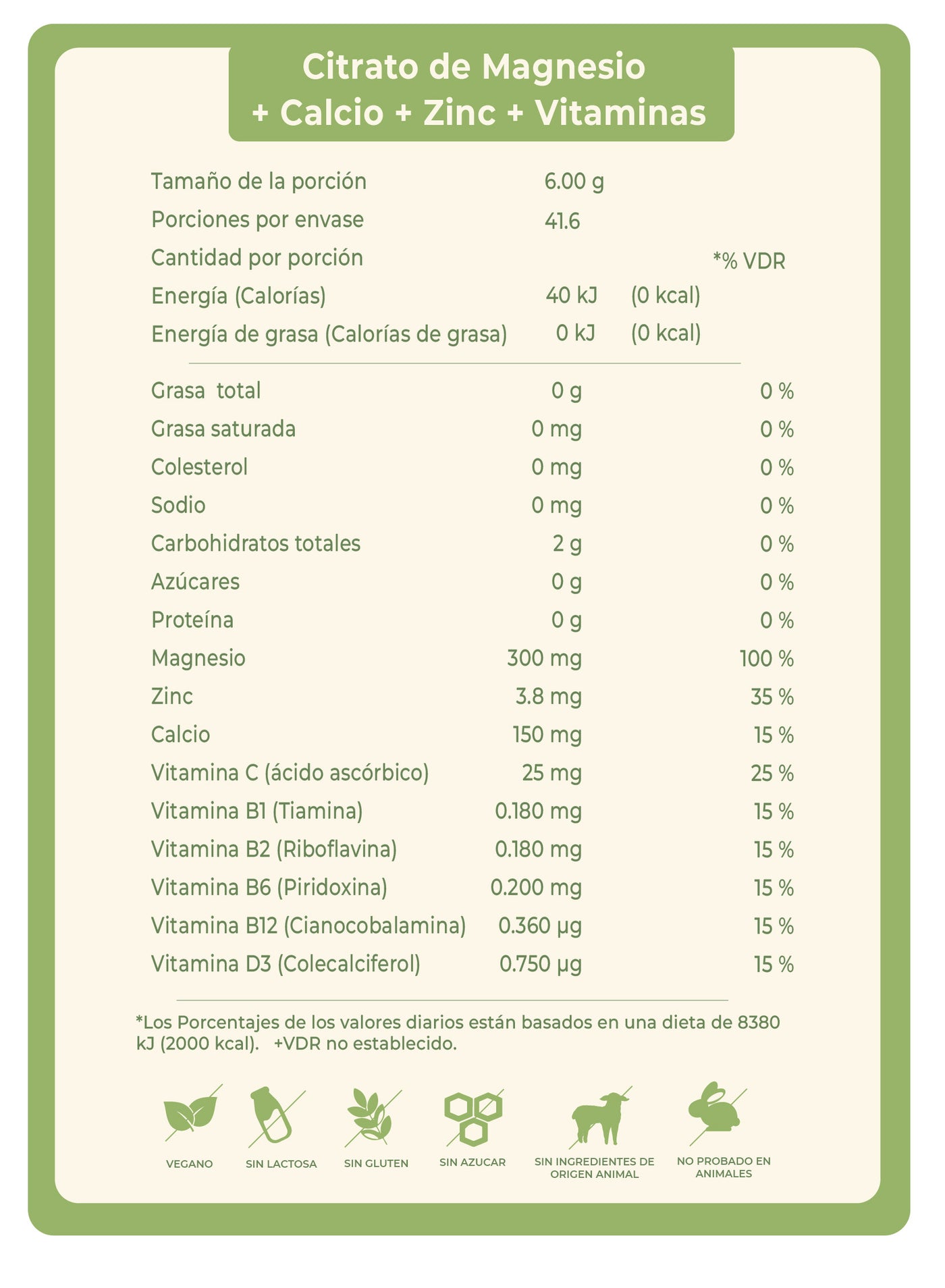 CITRATO DE MAGNESIO + CALCIO + ZINC + VITAMINAS