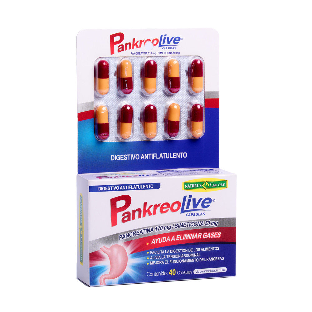 Pankreolive 40 cápsulas apoyo digestivo y apetito